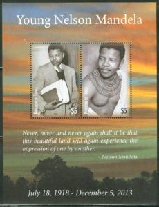 TONGA  2014 NELSON MANDELA SHEET MINT NH