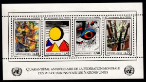 United Nations (Geneva) - Mint Souvenir Sheet Scott #150 (Abstract Paintings)