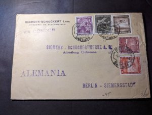 1938 Chile Airmail Cover Santiago to Berlin Germany