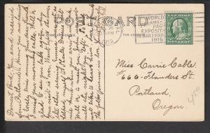 Oakland CA 1912  Panama Pacific Expo Cancel Post Card  YXO