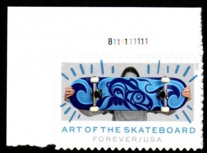 SC# 5763 - (63c) - Art of the Skateboard - 1 of 4 - MNH Plate Number Single