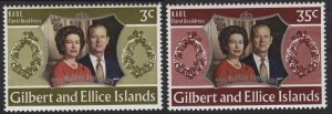 Gilbert & Ellice 206-207 (mh) Silver Wedding anniv. (1972)