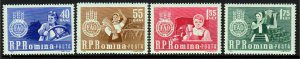 Romania 1963 Sc#1536/1539 FAO Freedom from Hunger/Tractor/Grapes Set (4) MNH