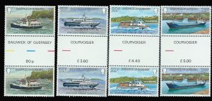 GUERNSEY 227-231 GUTTER PAIRS MNH