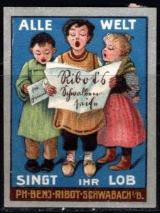 Vintage Germany Poster Stamp The Whole World Sings Her Praises