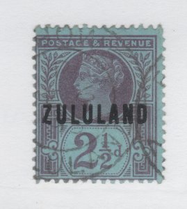 ZULULAND #4 overprint on GB 2 1/2 d  USED fine