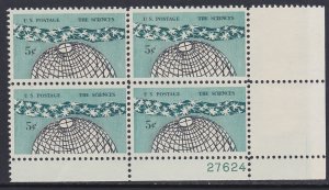1237 Science Plate Block MNH