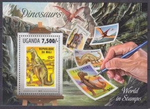 2013 Uganda 3154/B439 Stamps on stamps - Dinosaurs 9,00 €