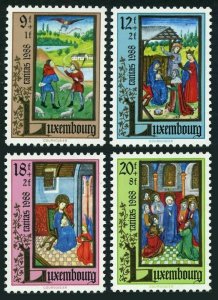 Luxembourg B367-B370,MNH.Michel 1210-1213. Christmas 1988.Book of Hours,France.