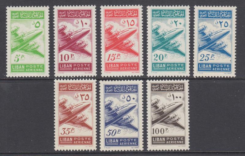 Lebanon Sc C175-C182 MLH. 1953 Lockheed Constellation, cplt set, VF 