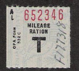 Ration Stamp - Mileage - T