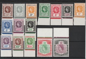 LEEWARD ISLANDS 1954 QEII set ½c-$4.80 all marginal. MNH **. 