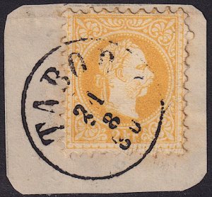Austria - 1876 - Scott #34 - used on piece - TABOR pmk Czech Republic