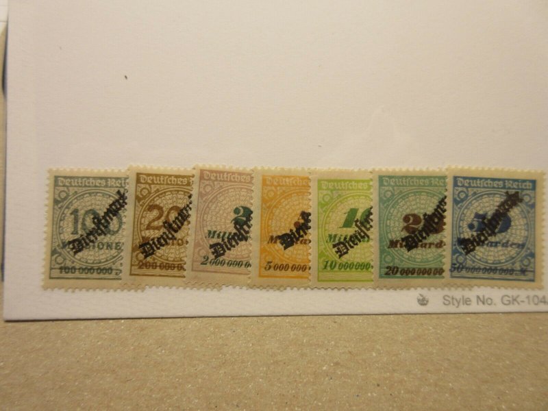 GERMANY  Scott  O40-O46  set  MINT HINGED  LotZ  Cat $10.45