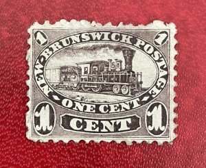 1860 New Brunswick Stamp #6 One Cent Red Lilac Locomotive Train Used (No Cancel)