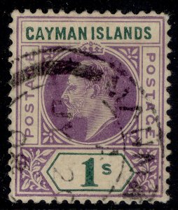 CAYMAN ISLANDS EDVII SG15, 1s violet & green, FINE USED. Cat £90.