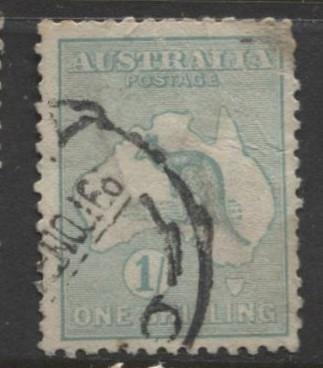 Australia - Scott 51 - Kangaroo -1913 - FU - Wmk 10 - 1/- Stamp4