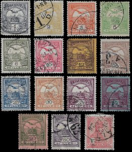 Hungary 1913 Sc 83__101 U vg-vf short set