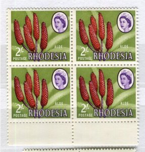 RHODESIA; 1960s early Pictorial QEII issue Mint MNH Margin 2s. Block