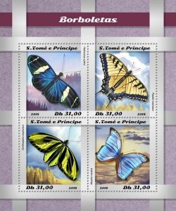 [850 01]- YEAR 2018 - SAO TOME - BUTTERFLIES      4V   complet set  MNH/**