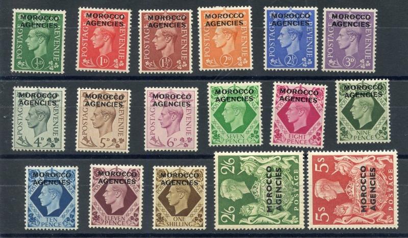 GREAT BRITAIN MOROCCO AGENCIES  SCOTT#246/62  MINT LH