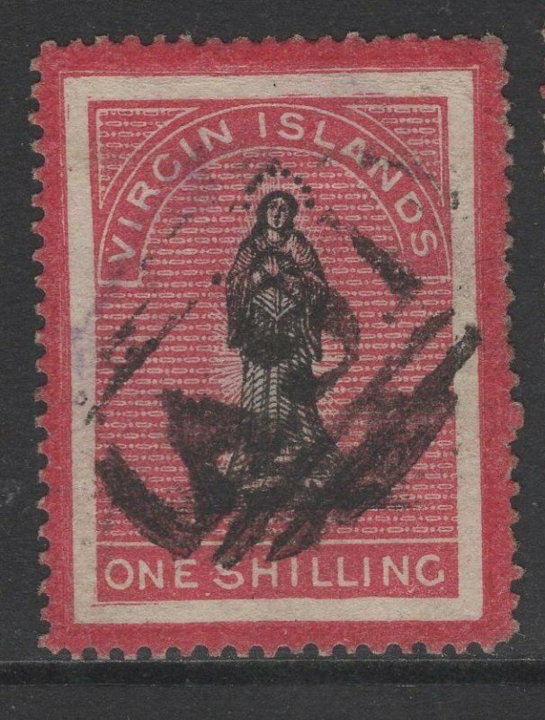 VIRGIN ISLANDS SG18 1867 1/= BLACK & ROSE-CARMINE(WHITE PAPER) USED