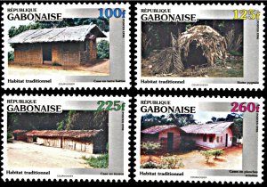 Gabon 845-848, MNH, Traditional Houses