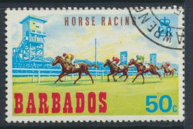 Barbados  SG 384 SC# 315 Horse Racing  1969  Used see scan