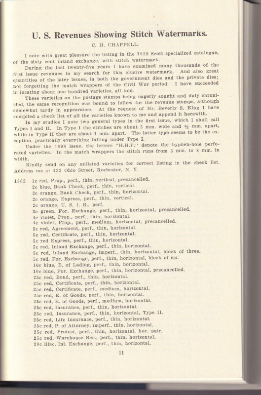 Revenue Unit Columns from The American Philatelist, Beverly King, 1981, 238 pp. 