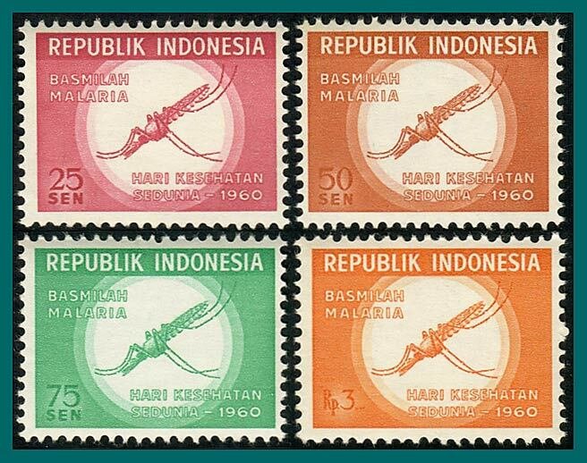 Indonesia 1960 World Health Day, MNH  #502-505,SG838-SG841