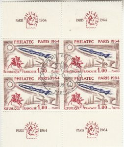 FRANCE Bloc of 4 First Day cancel MNH  Sc 1100   Value $ 54.00