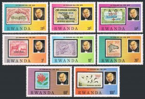 Rwanda 935-942,MNH.Michel 1011-1018. Sir Rowland Hill,1979.Canoe,Elephant,Zebra,