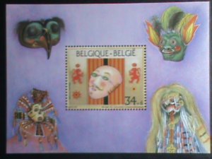 ​Belgium Stamp:1995-SC# B1128 Museum of Walloon Life -Masks-mnh-S/S sheet-rare