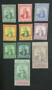 MOMEN: TRINIDAD & TOBAGO SG #149-156 1913-23 MINT OG H #195762-4056