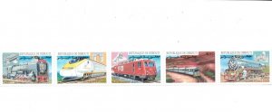 Djibouti 2000 - Trains - Set of 5 Stamps - Scott #801- MNH