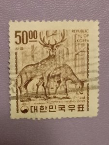 Korea 1954 500h Silka Deer wove paper curved, wavy watermark.