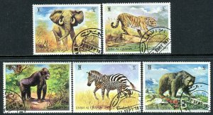 213 - Umm Al Qiwain - Animals - Tiger - Bear - Monkey - Elephant - Used Set