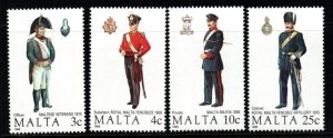 MALTA SG851/4 1989 MALTESE UNIFORMS MNH