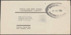 PAPUA NEW GUINEA 1956 NEWSPAPER POSTAGE PAID on Govt Gazette wrapper........M690