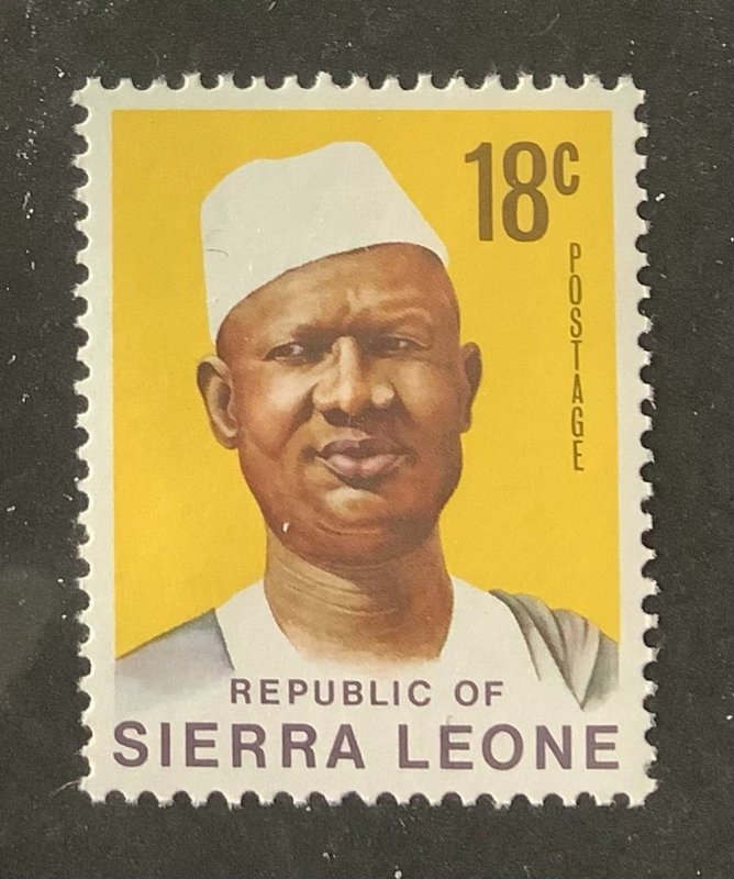 Sierra Leone 1972 Scott 429 MNH - 18c,  President Siaka Stevens