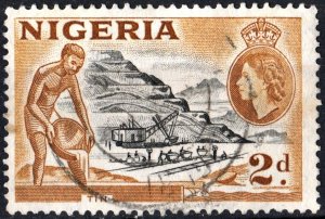 Nigeria SC#83 2 d Tin Exploitation (1953) Used