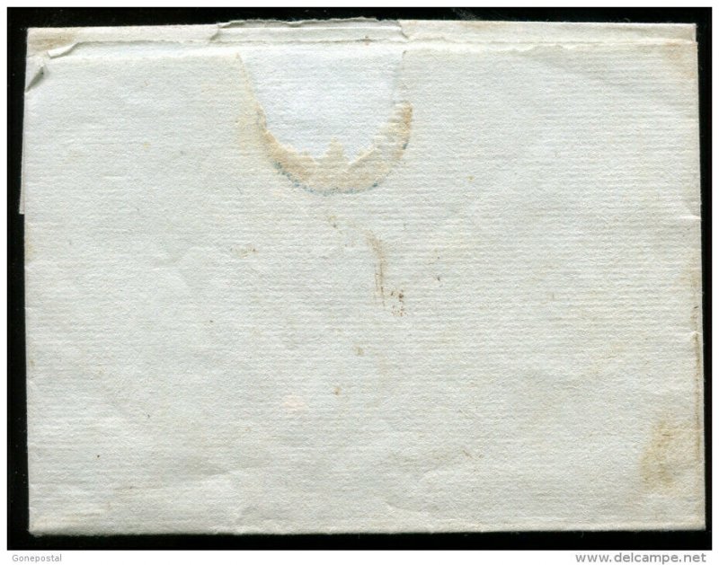 d273 - FRANCE c1820s Stampless Empty Wrapper / Cover. NANTES Straight Line