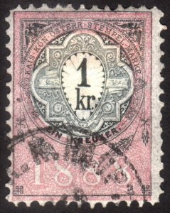 1888, Austria 1Kr, Revenue stamp, Used