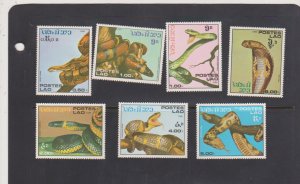 LAOS Scott # 722-728 1986 SNAKES, REPTILES MINT VF NH O.G