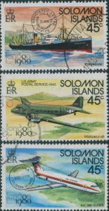 Solomon Islands 1980 SG417-419 London Stamp Exhibition set part FU