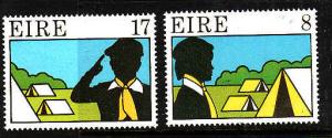 Ireland-Sc#416-17-unused NH set-Boy Scouts-Girl Guides-1977-