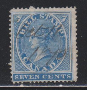 Canada, Revenue,  7c Bill Stamp (FB7) Used