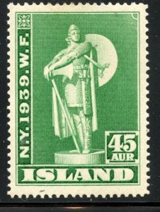 Iceland # 215, Mint Hinge Remain.