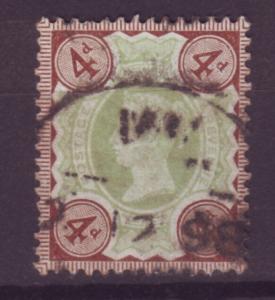 J13991 JLstamps 1887-92 great britain used #116 queen $14.00 scv