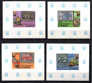 PR CONGO STAMPS 1979, R. HILL MINI SHEETS IMPERFORATED, MNH